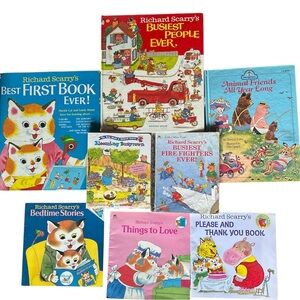 Vintage “The Busy World of Richard Scarry” & one Patricia Scarry Mixed Books (8)